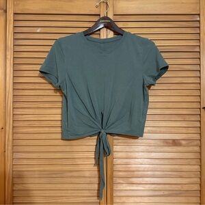 Lululemon Athletica Green Tie-Front Crop Top
